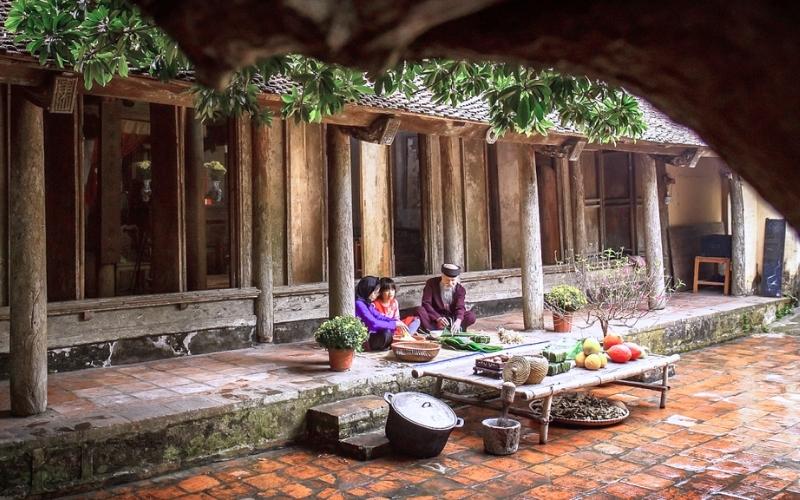 Ambiance du Têt dans l'ancien village, Saison des fêtes,
