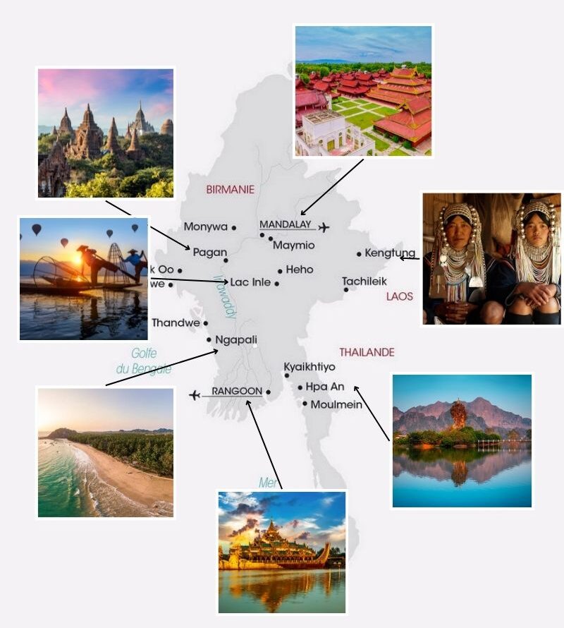 Birmanie Carte Touristique