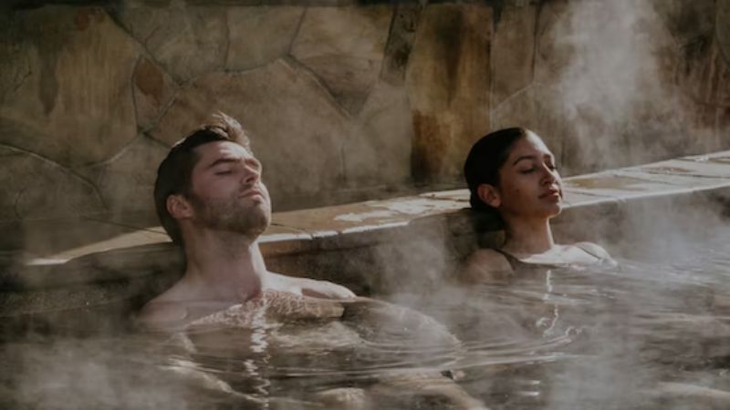 Bain d'eau thermale