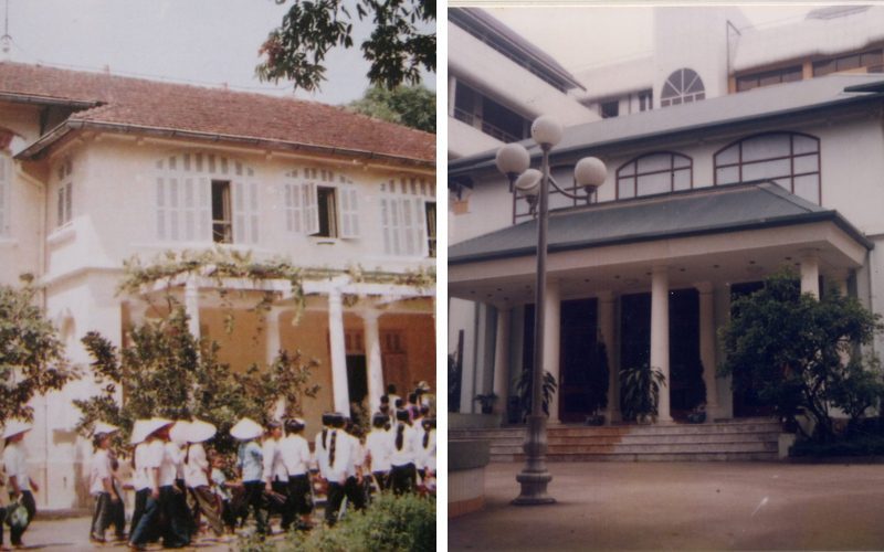 Bâtiment en 1987 et 1995