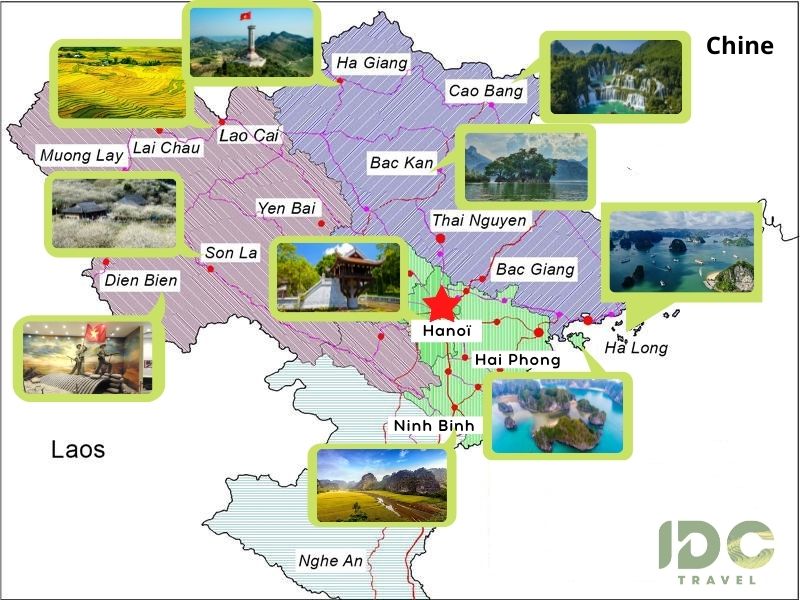Carte du Nord du Vietnam