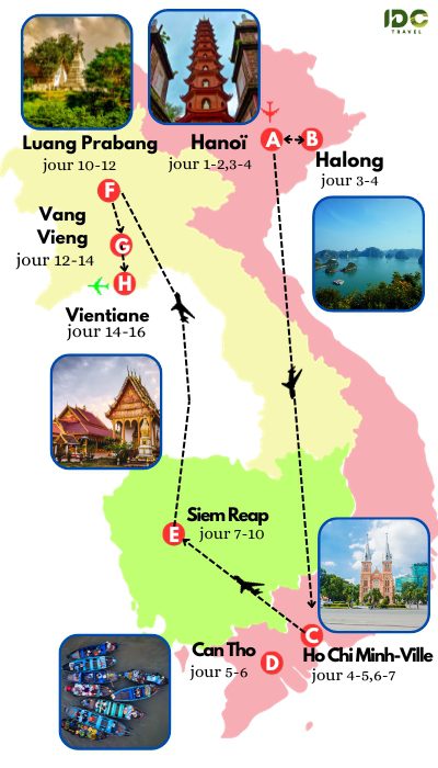 Circuit combiné Vietnam - Cambodge - Laos en 16 jours