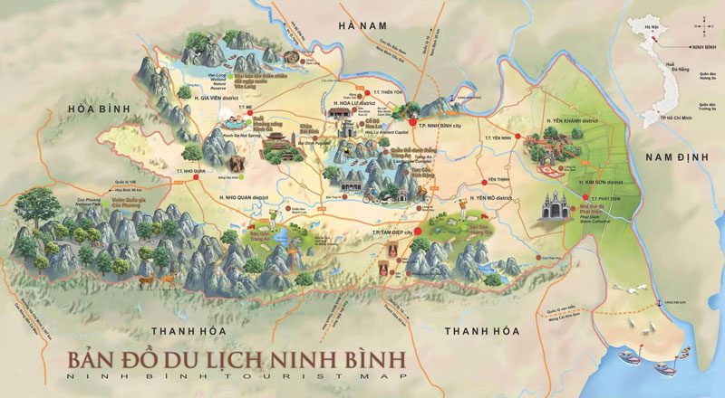 Carte touristique de Ninh Binh