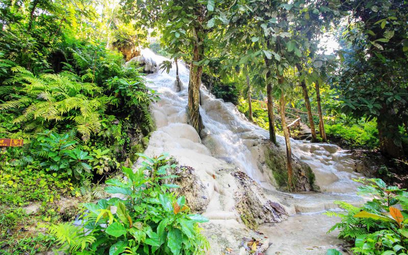 Cascades collantes au parc national de Bua Tong 