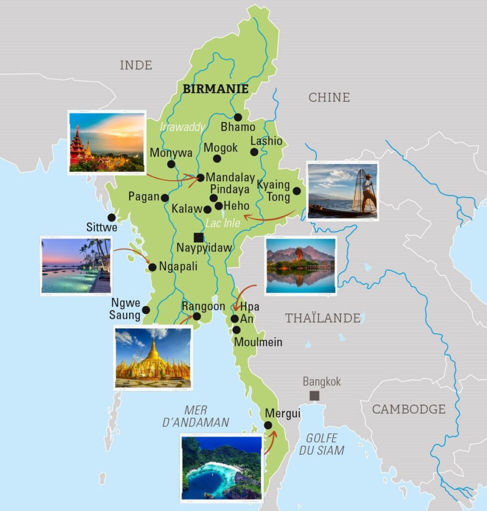 Carte du Myanmar