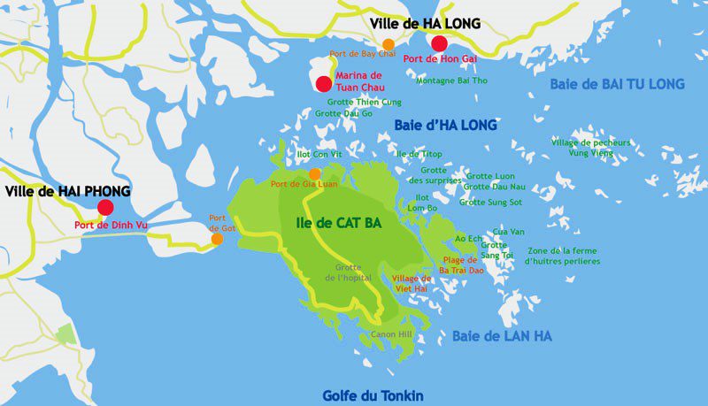 Carte de la baie d'Halong