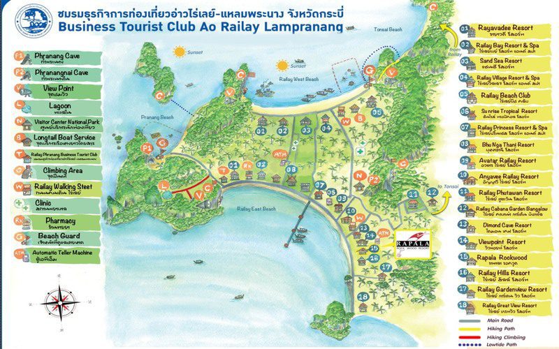 Carte de Railay