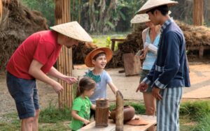 Expérience de la fabrication du riz dans la ferme Living Land à Luang Prabang