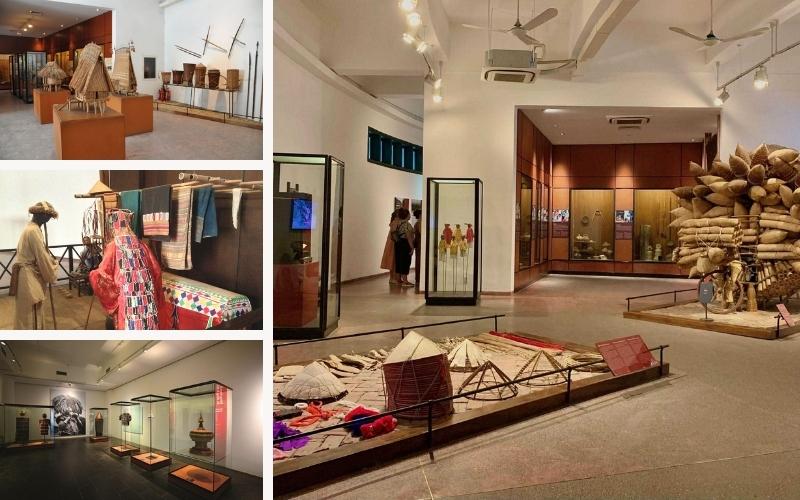 Espace intérieur et objets exposés dans le bâtiment du Tambour de bronze