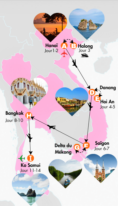 Escapade Romantique de 14 jours au Vietnam et en Thaïlande