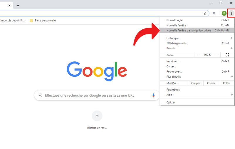 Faire des recherches en navigation privée