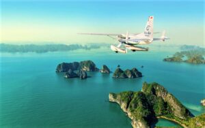 Hydravion dans la baie d'Halong
