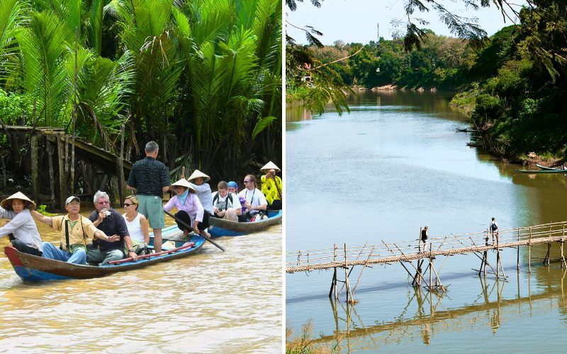 Le Mékong en haute et basse saison au Vietnam et au Laos