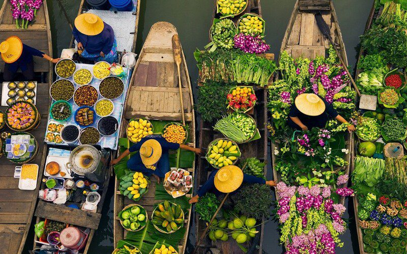 Marché flottant de Damnoen Saduak, Bangkok