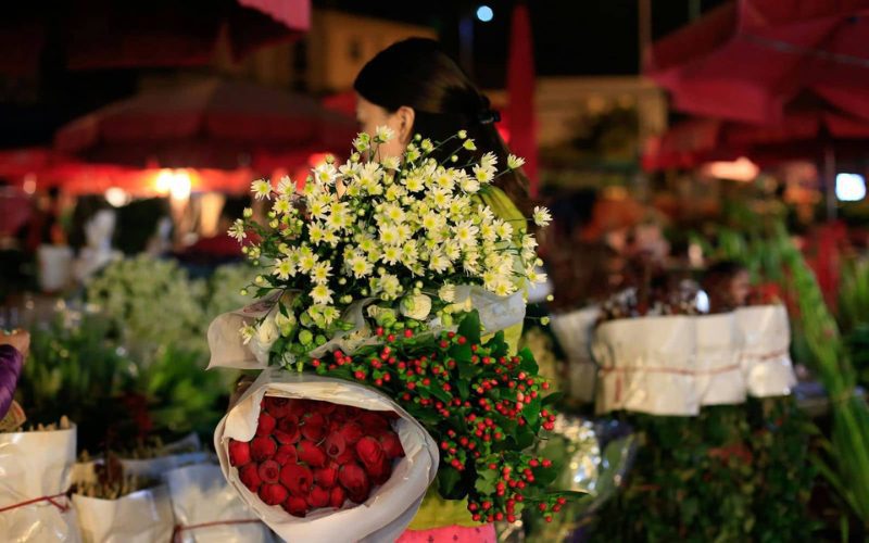 Marché de nuit des fleurs de Quang Ba