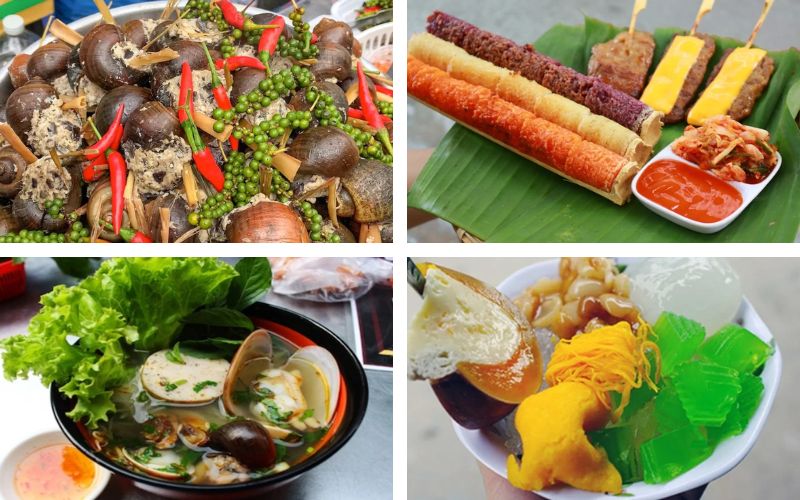 Nourriture locale au marché nocturne