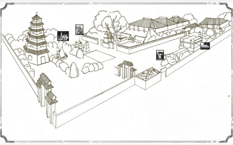 Plans architecturaux de la Pagode Giac Lam à Ho Chi Minh-Ville