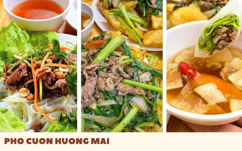 Pho Cuon Huong Mai (rouleaux de bœuf aux nouilles de riz Huong Mai)