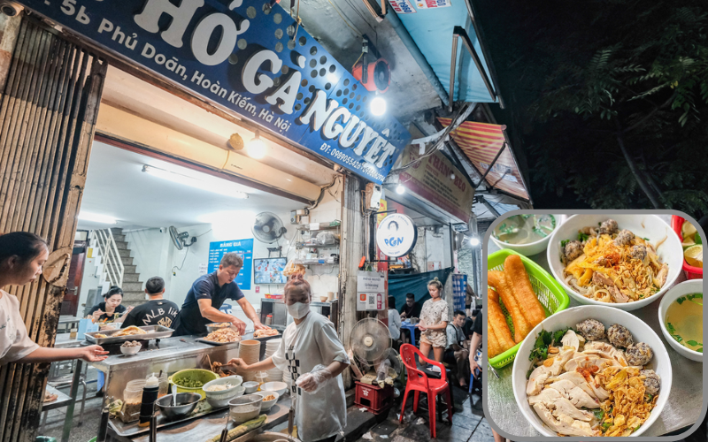 Pho Ga Tron, ou Pho au poulet mélangé à Pho Ga Nguyet