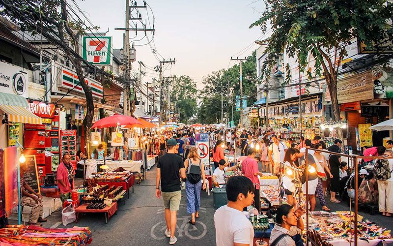Rue piétonne de Chiang Rai