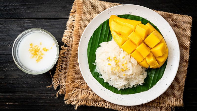 Riz gluant à la mangue