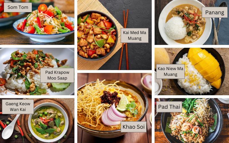 Suggestions de plats lors d'un voyage en Thaïlande
