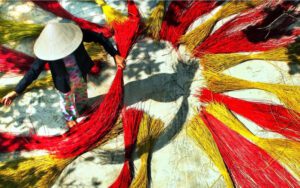 tissage de nattes de jonc
