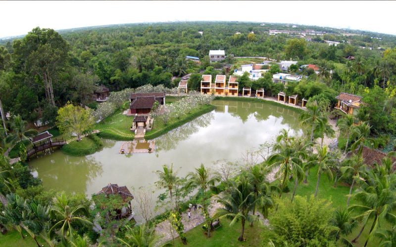 Vue aérienne du Musée de l'Ao Dai à Ho Chi Minh-Ville